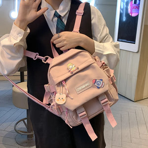 Women Small Backpack Nylon Mini Backpacks Shoulder Bag School Bag for Teenager G