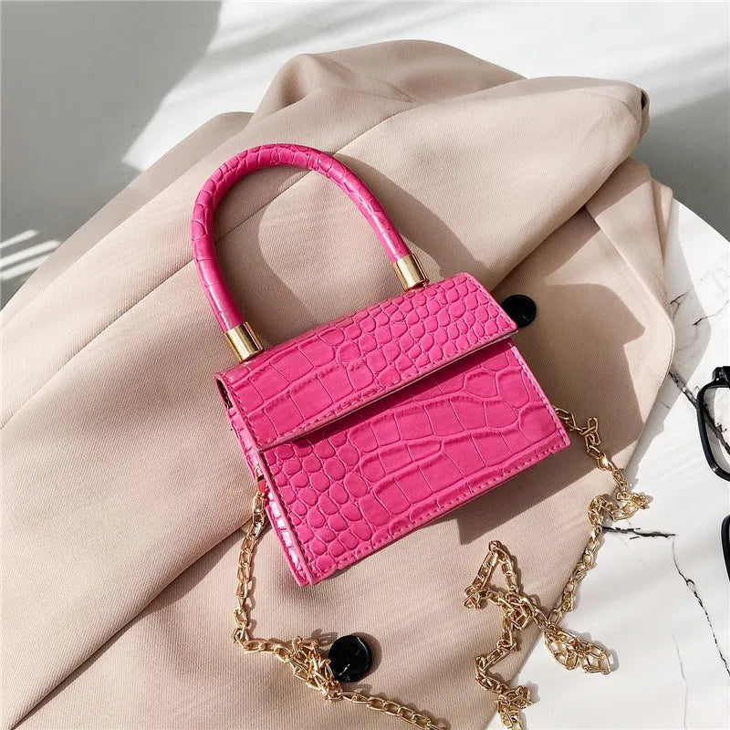 Crocodile Pattern Mini Square Bag All-match Shoulder Bag