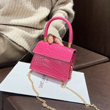 Crocodile Pattern Mini Square Bag All-match Shoulder Bag