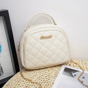 Women Small Messenger Bag Lingge Embroidery Shoulder Chain Phone Purse