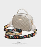 Women Small Messenger Bag Lingge Embroidery Chain Shoulder Bag
