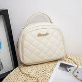 Women Small Messenger Bag Lingge Embroidery Shoulder Chain Phone Purse