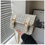 Woolen Small Shoulder Bag Crossbody Chain Handbag