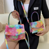 Graffiti Small Square Shoulder Bag Chain Messenger Bag
