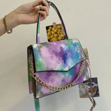 Graffiti Small Square Shoulder Bag Chain Messenger Bag