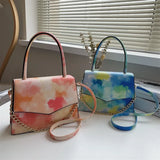 Graffiti Small Square Shoulder Bag Chain Messenger Bag