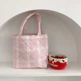 Plaid Shoulder Messenger Bag Vintage Ladies Purse Handbag Large Capacity Tote