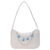 Women Small Shoulder Bag Vintage Butterfly Chain Zip