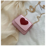 Women Small Square Shoulder Bag PU Leather Ladies Love Mini Messenger Bags