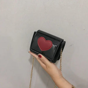 Women Small Square Shoulder Bag PU Leather Ladies Love Mini Messenger Bags