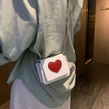 Women Small Square Shoulder Bag PU Leather Ladies Love Mini Messenger Bags