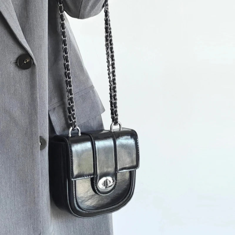 Small Tote PU Leather Bag Flap Shoulder Ladies Handbag Crossbody