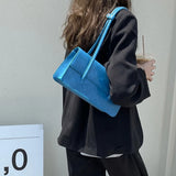 Retro Ladies Small Tote Shoulder Bag Solid PU Leather Female Underarm Bags