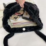 Soft Plush Shoulder Bags Winter Furry Ladies Clutch Purse Handbag