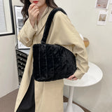 Soft Plush Shoulder Bags Winter Furry Ladies Clutch Purse Handbag