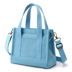 Solid Canvas Crossbody Bags Mini Square Handbags