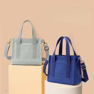 Solid Canvas Crossbody Bags Mini Square Handbags