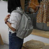 Solid Nylon Backpack Preppy Style School Bags Large Capacity Handbags Rucksack