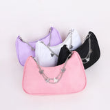 Women Solid Shoulder Underarm Bags Casual Ladies Shopper Purses Butterfly Chain