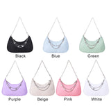 Women Solid Shoulder Underarm Bags Casual Ladies Shopper Purses Butterfly Chain