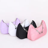 Women Solid Shoulder Underarm Bags Casual Ladies Shopper Purses Butterfly Chain