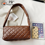 Women Space Padded Nylon Shoulder Armpit Bag Casual Quilted Top-handle Bags