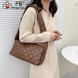 Women Space Padded Nylon Shoulder Armpit Bag Casual Quilted Top-handle Bags