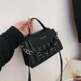 Women Square PU Leather Shoulder Bag Large Capacity Tote Bag