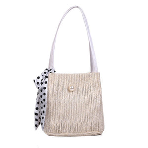 Women Straw Bag Large Capacity Beach Casual Shoulder Handbag Basket Storage