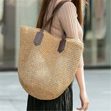 Women Straw Woven Bag Underarm Shoulder Bag Vintage Summer