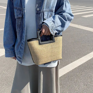 Straw Tote Beach Shoulder Bag Cross Body Weave Handbag