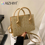 Women Straw Messenger Bag Beach Rattan Purse Woven Crossbody Handbag