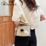 Women Straw Messenger Bag Beach Rattan Purse Woven Crossbody Handbag