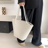 Large Capacity Textured Top-Handle Bag for Women
