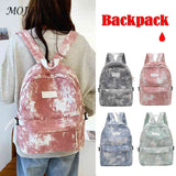 Tie Dye Print Backpack Preppy Style School Travel Rucksack