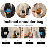 Plush Women's Drawstring Bag with Chain Handle