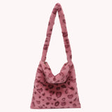Plush Animal Pattern Hobos Shoulder Bag
