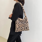 Plush Animal Pattern Hobos Shoulder Bag