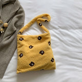 Plush Animal Pattern Hobos Shoulder Bag