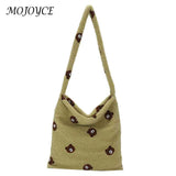 Plush Animal Pattern Totes Bag for Winter Autumn