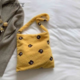Plush Animal Pattern Totes Bag for Winter Autumn