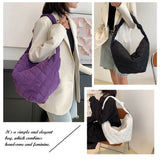 Women Top-handle Handbags Solid Cotton Padded Shoulder Handbags