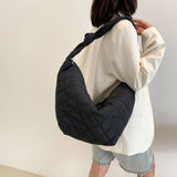 Women Top-handle Handbags Solid Cotton Padded Top-handle Totes
