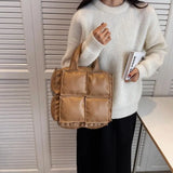 Women Tote Bag Quilted Handbags Vintage Ladies Shoulder Bag