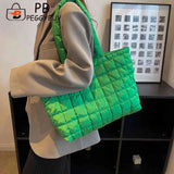 Quilted Top-handle Tote Bag for Women, Rhombus Pattern Shopper Handbag