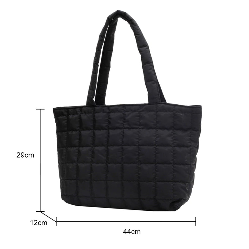 Quilted Top-handle Tote Bag for Women, Rhombus Pattern Shopper Handbag