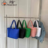 Quilted Top-handle Tote Bag for Women, Rhombus Pattern Shopper Handbag