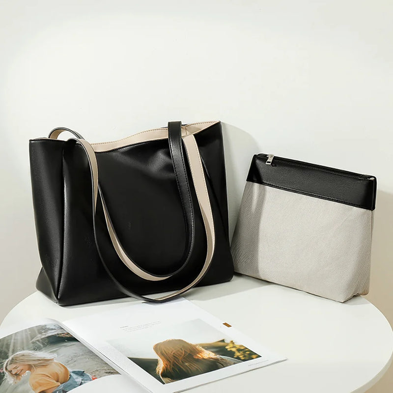Women Tote Bags Soft Pu Leather Shoulder Bag Large Capacity Shopping