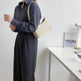 Women Small PU Leather Shoulder Bags Solid Handbags Winter