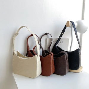 Women Totes Small PU Leather Underarm Shoulder Side Bags Female Solid Handbags
